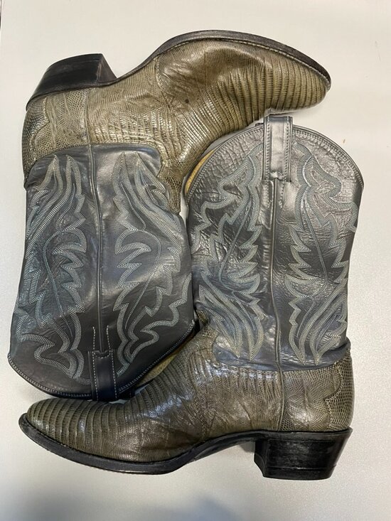 Justin Boots Other - JUSTIN BOOTS Men's 8327 Leather Lizard Skin Gray Cowboy Boots Size 11.5D
